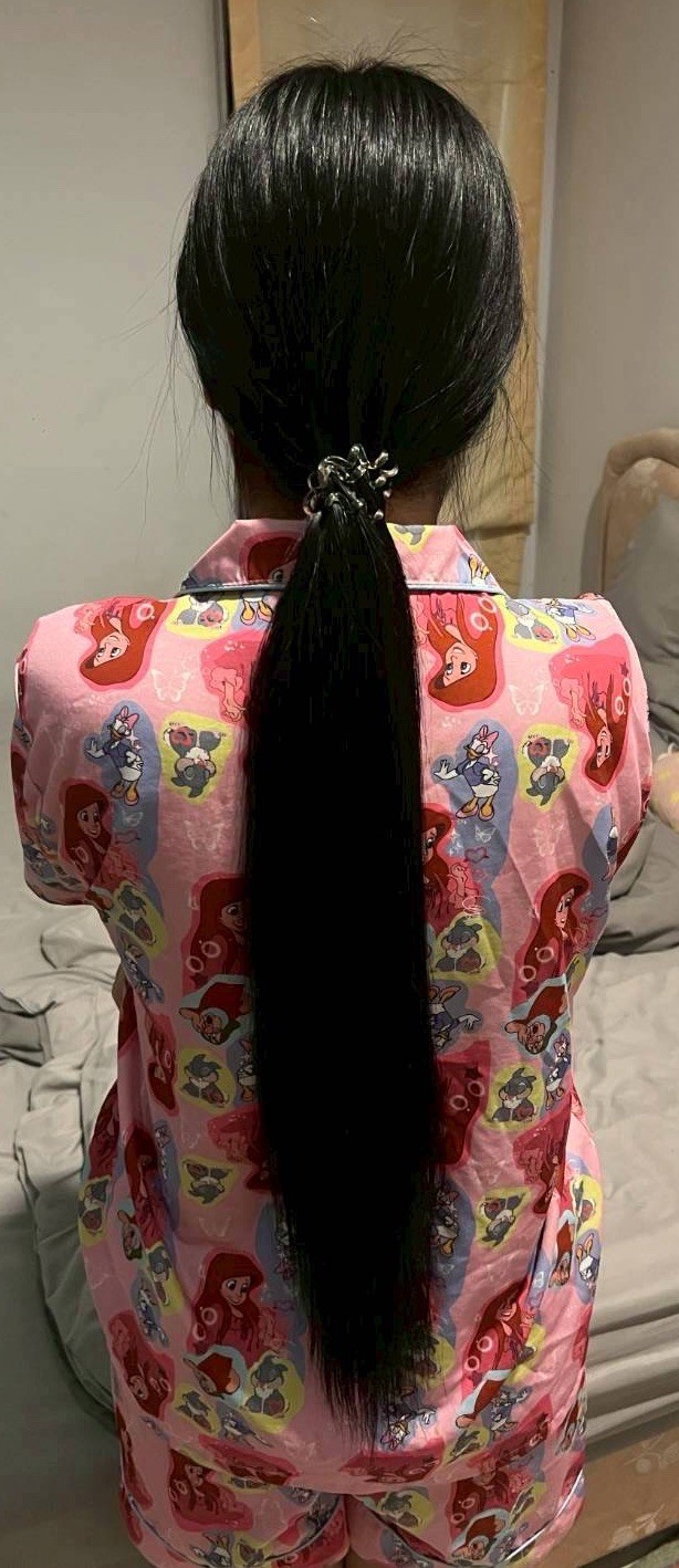 1586 Natural Human Hair Ponytail Straight Real Hair 24 Inch 130 g