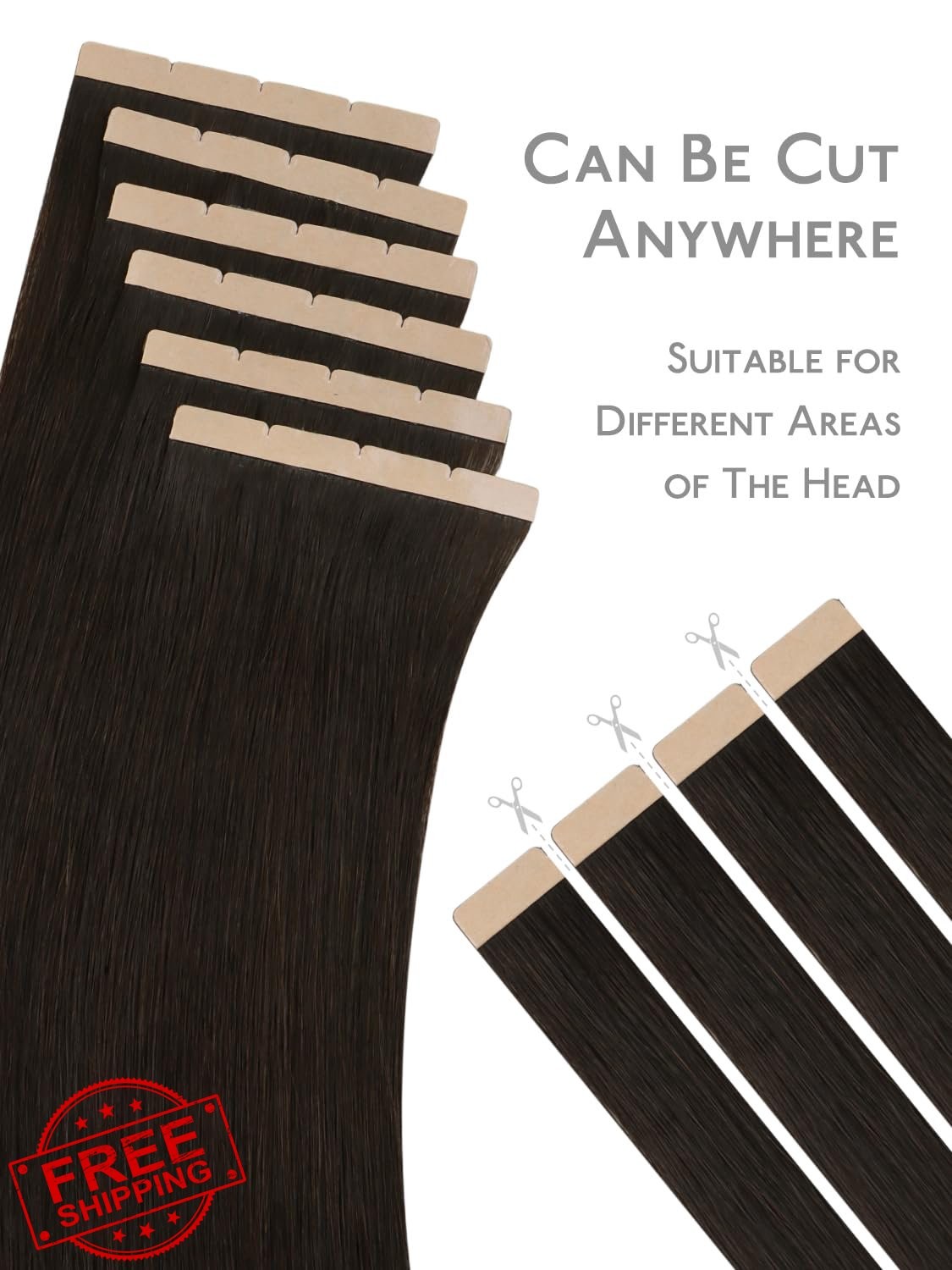 Wennalife Tape Hair 8cm-24 Inch #2 Dark Brown