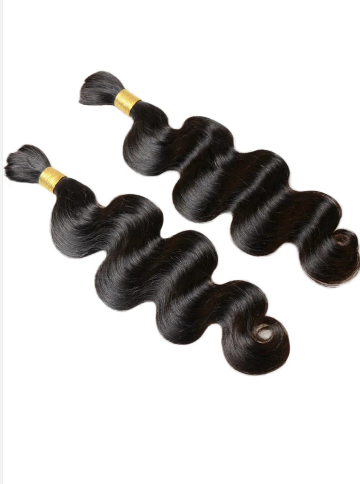 Double Drawn Loose Wave Bulk Human Hair 16” Natural Black 100g Bundle Extension