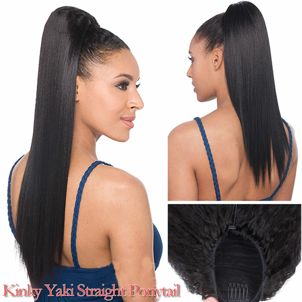 Drawstring Ponytail Long Corn Wave Bun Style Clip In Pony Tail Hair Extensions H