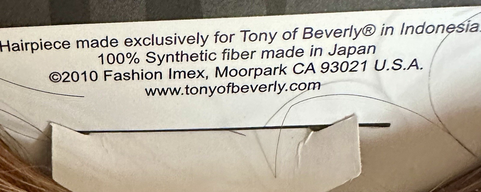 Tony of Beverly Hills Swirly Salon Quality Hairpiece NWT Color 8