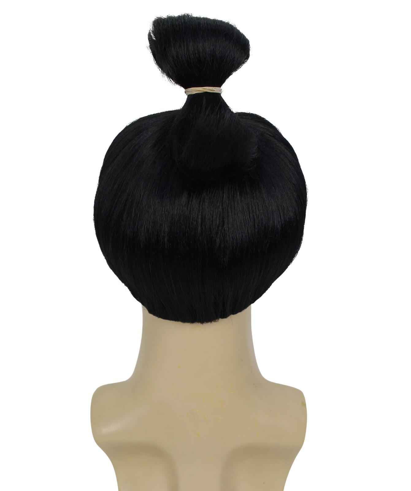 Adult Men’s Striking Black Anime Villain Wig With A Bun I Synthetic I HM-1627