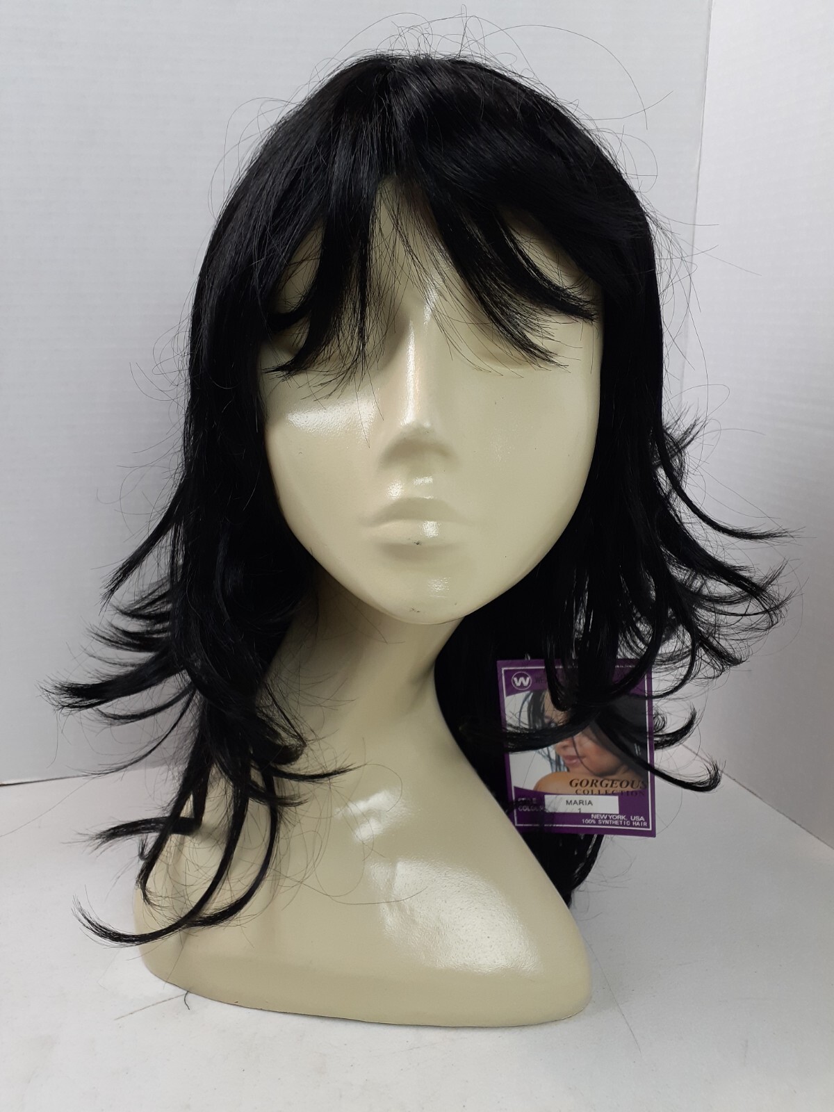 W Weaves New York Wig MARIA Long Black Hair 100% Japanese Fiber Synthetic NEW