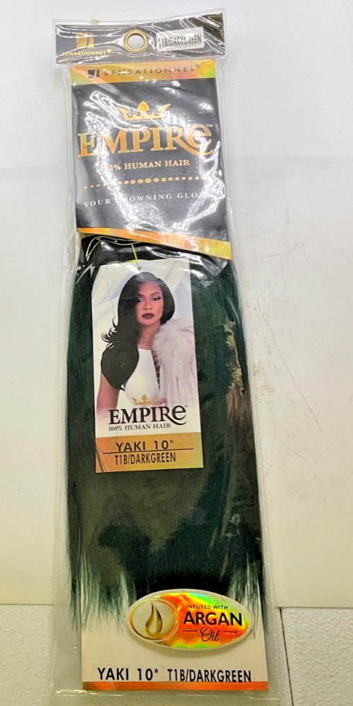 Sensationel Empire 100% Human Hair Yaki 10″ 1B/Dark Green