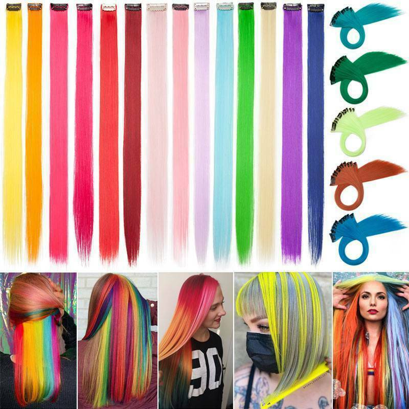 Good Hair Extensions Straight Synthetic Colored Chips In Cosplay Party Gift Hair