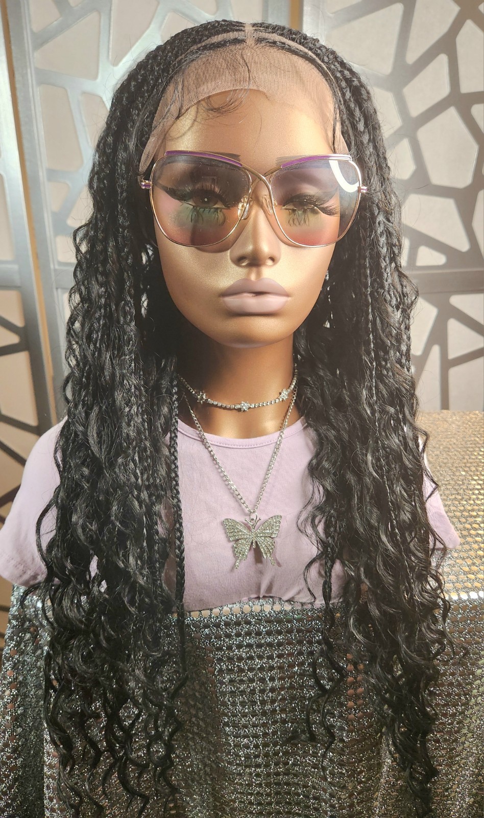 Boho Knotless Box Braids 13×6 Lace Front Curly Ends ProtectiveStyle Lightweight