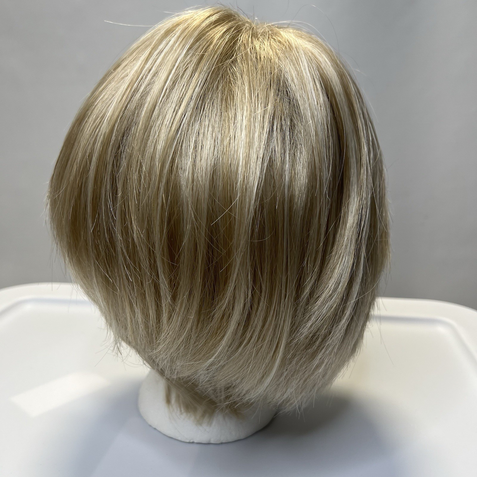 Francesca Wig By Envy Light Blonde Color Short Bob With Razor Cut Full Bangs