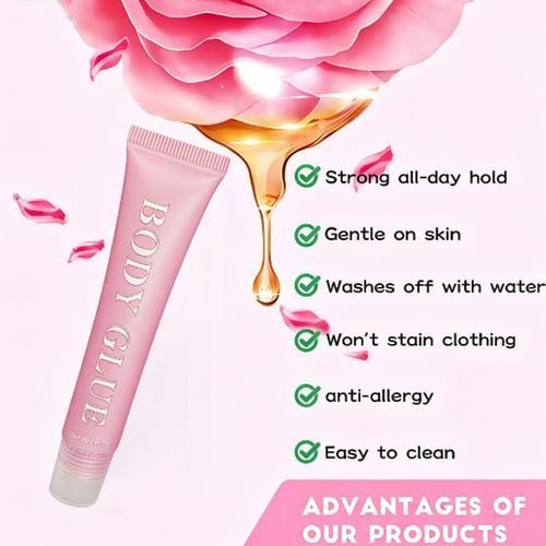 Body Glue – Clear Invisible Body Glue For Clothes & Compression Stockings, 20ML