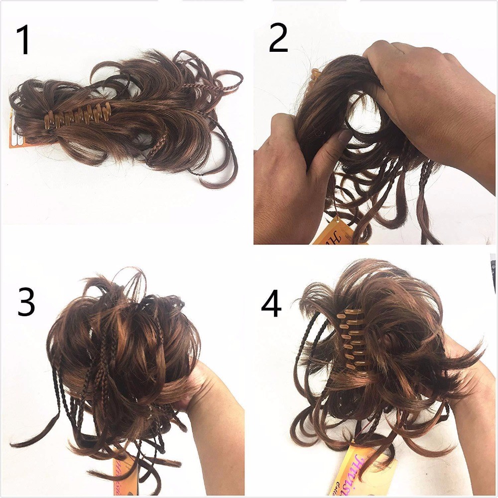 12″ Short Ponytail Hairpiece Claw Clip On Flexible Messy Hair Extensions Soft US
