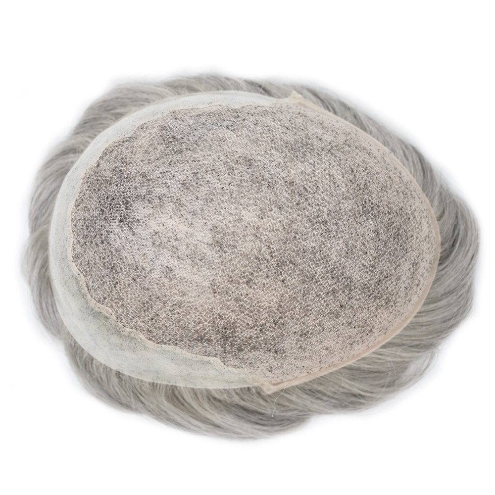 Mens Hair Piece System Swiss Welded Mono Lace Wig Toupee for Men PU Skin Unit US