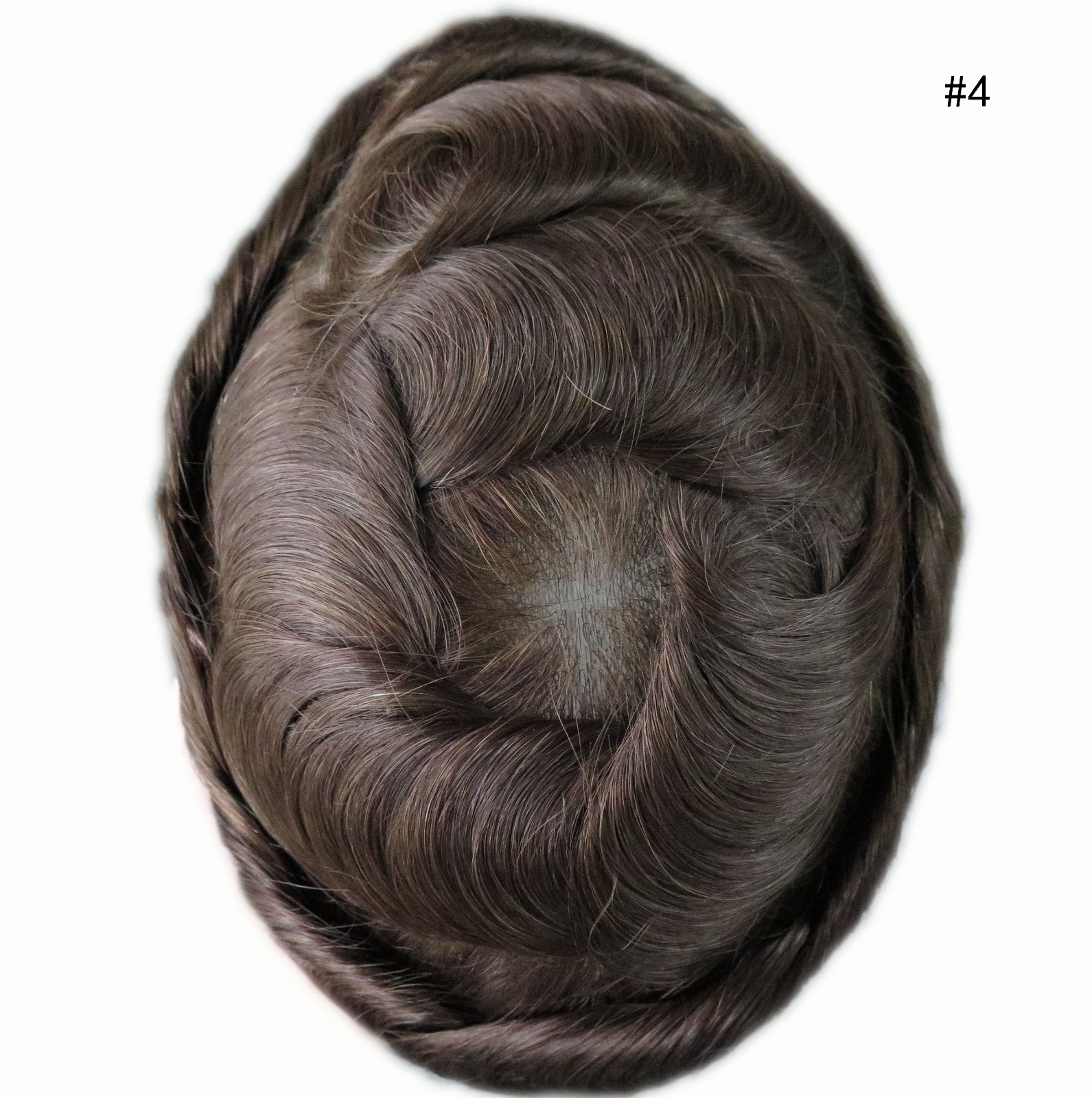 Toupee For Mens Human Hair Replecement System 0.03mm Super Thin Skin Brown 7×9