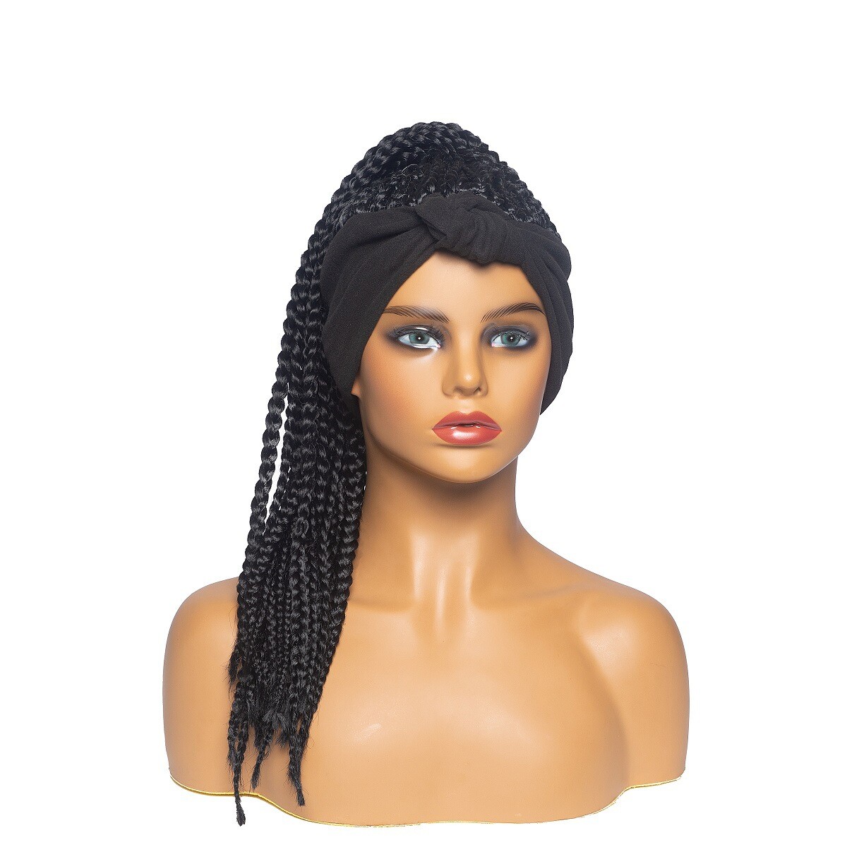 18″ Box Braids Headband wigs Braided Ponytails Turban Wigs Cornrow Braided Wigs