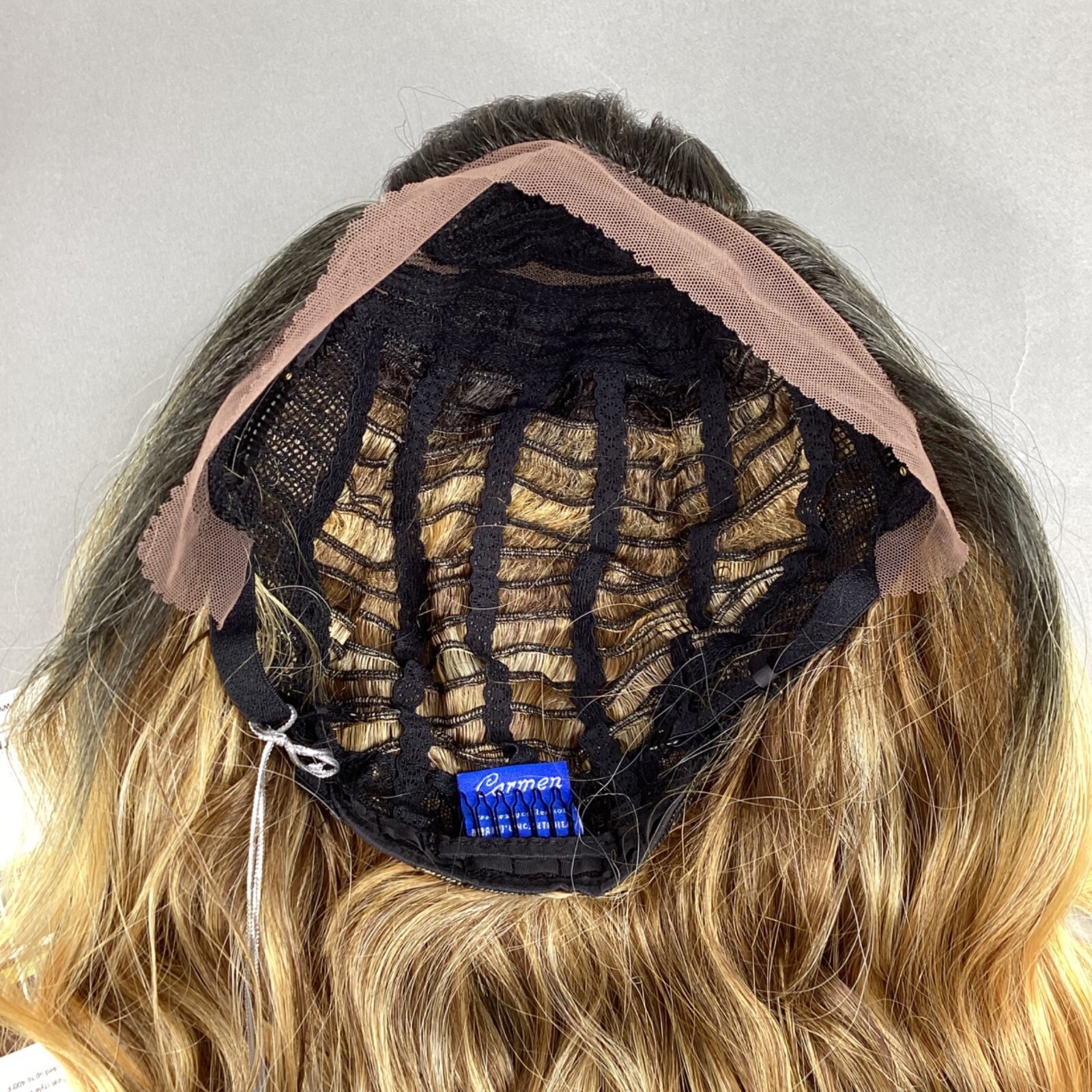 AM Deep Lace Front U-Part Ombre Honey Blonde Wig Top Pony Ponytail Synthetic