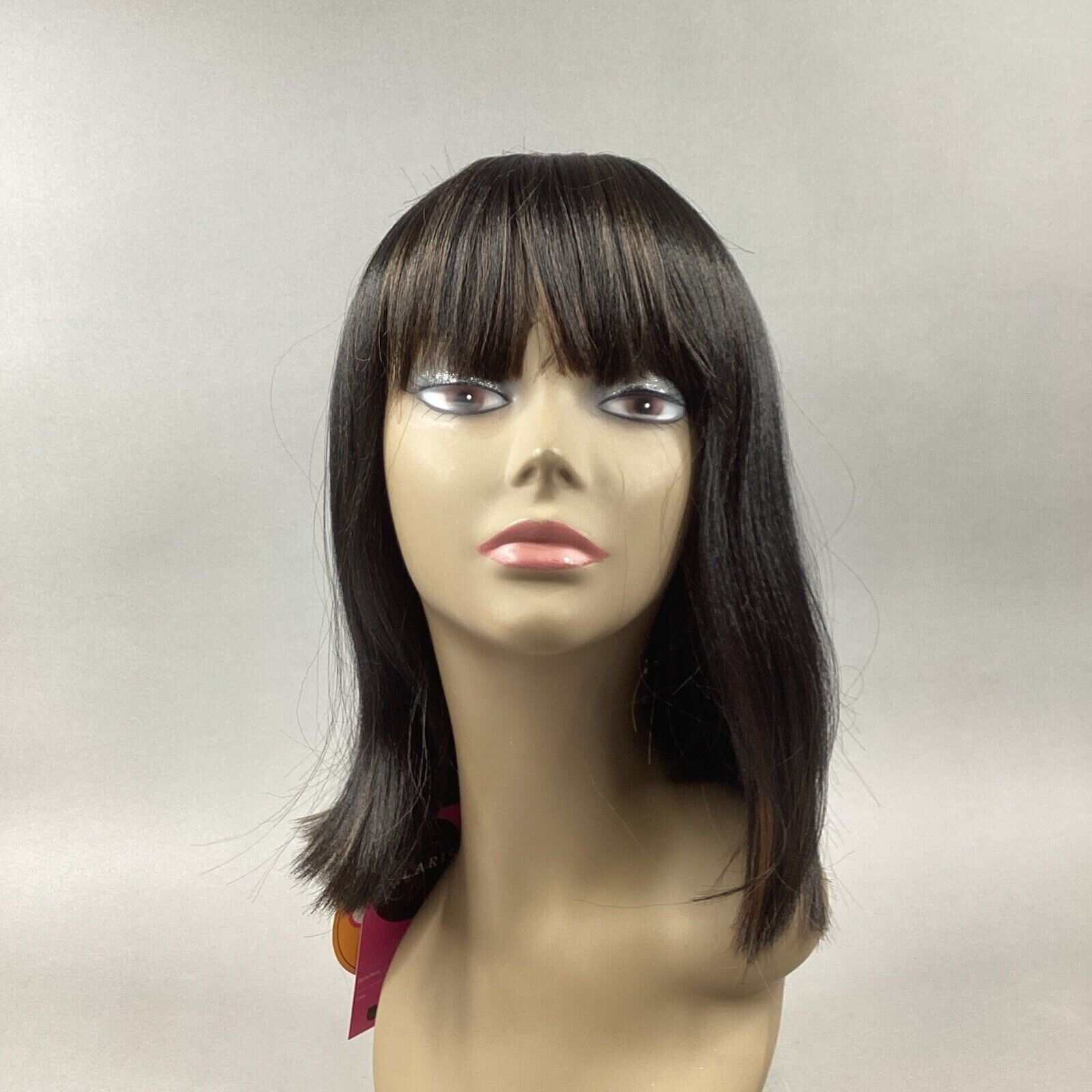 SB009. FEMI #FS1B/30 Off Black Honey Brown Short Straight Premium Synthetic Wig