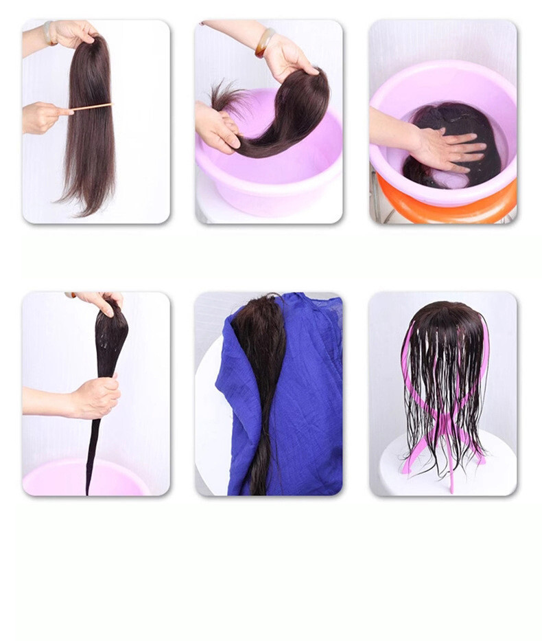 Clip In Human Hair Straight BangsToppers -For Women Thin Hair Top Replacement