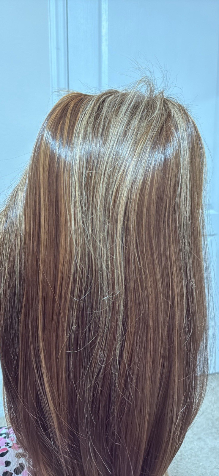 Straight Hair Wig Hairpiece Light/Medium Brown Shade Natural Look