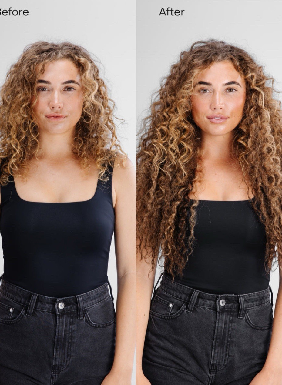 19” Tape in Black human hair 48g extensions curly 2b 2c remy 38 pc.donna bella