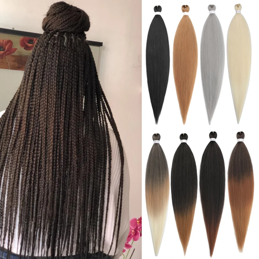 Hot Water Setting Pre-stretched Braids Hair Itch Free Ombre Synthetic Extensions