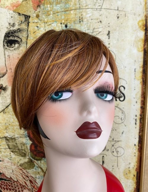Hairdo Angled Short Cut Cap Wig New Asymmetric New Glazed Cinnamon HairUWear