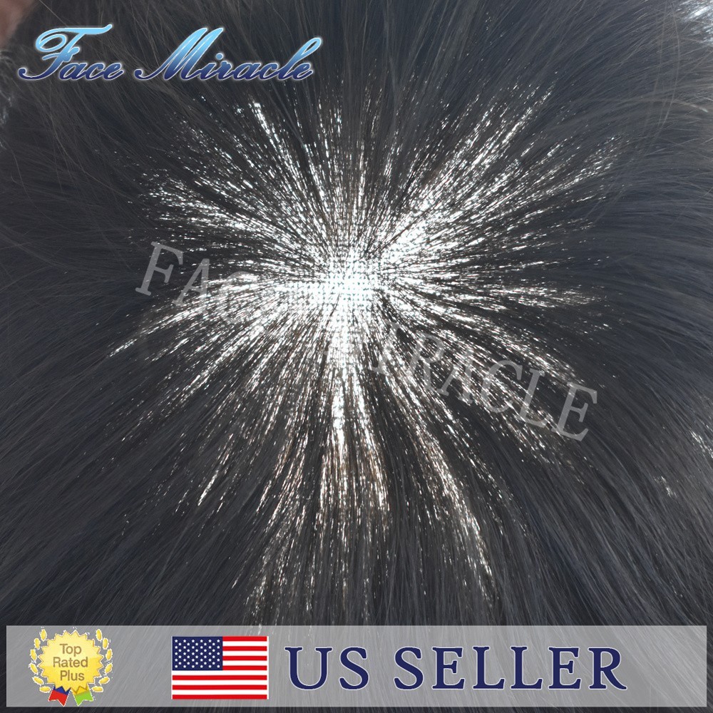 Mens Hairpiece French Lace Toupee for Men Human Hair Replacement System Thin PU