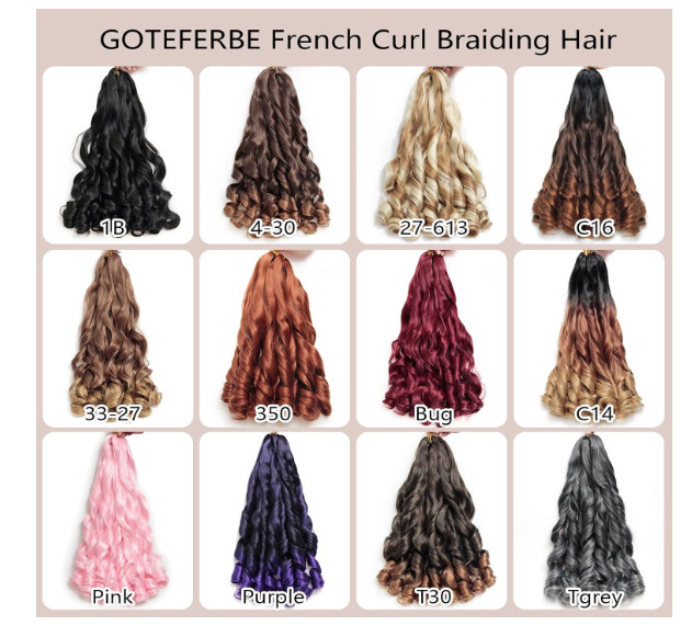 French Curl Braiding Hair 12Inch 8Packs French Curl Crochet Braids Loose Wavy