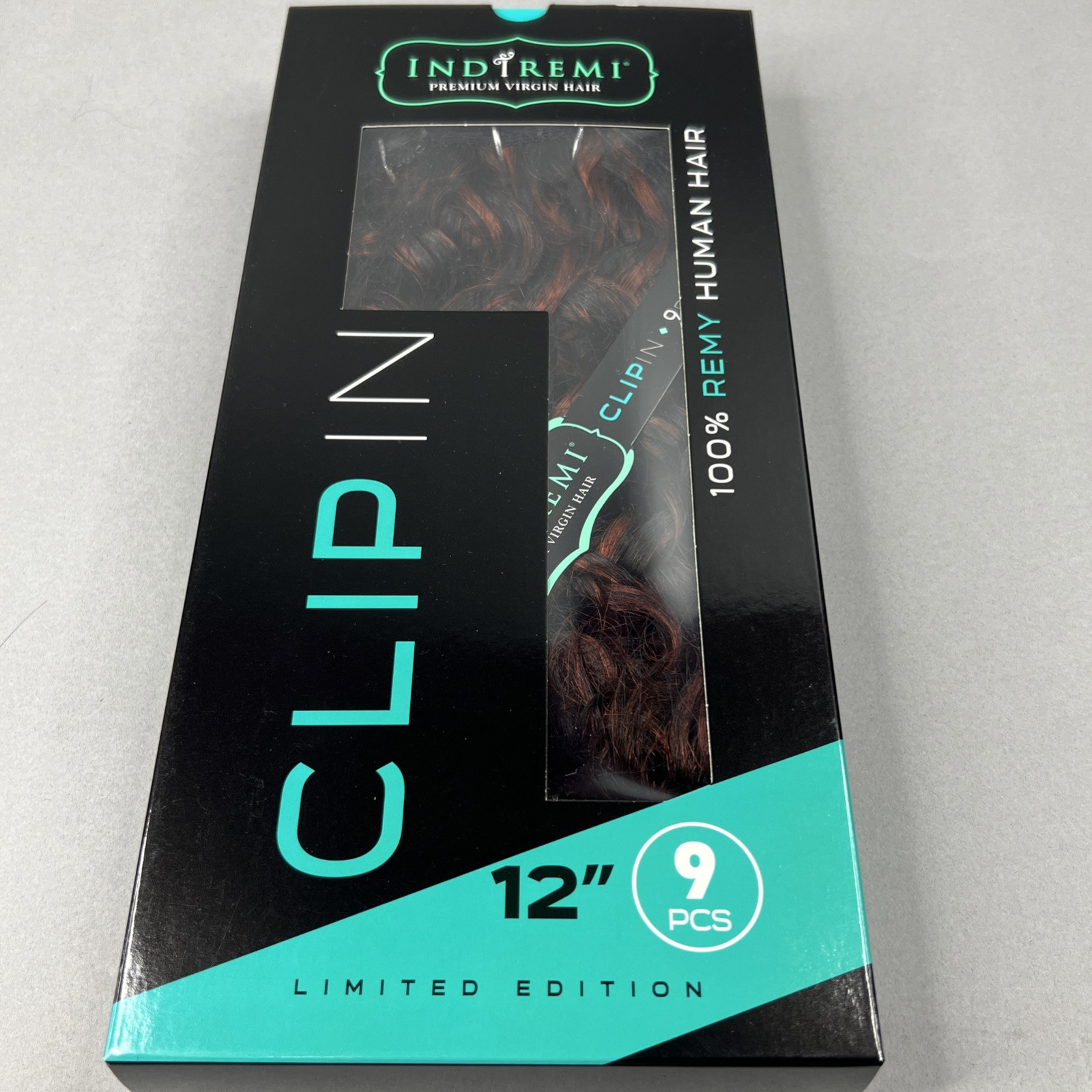 Deep Wave 9 Pc 12” Clip-in #1B/350 Black & Copper Virgin Indi Remi Hair Bobbi