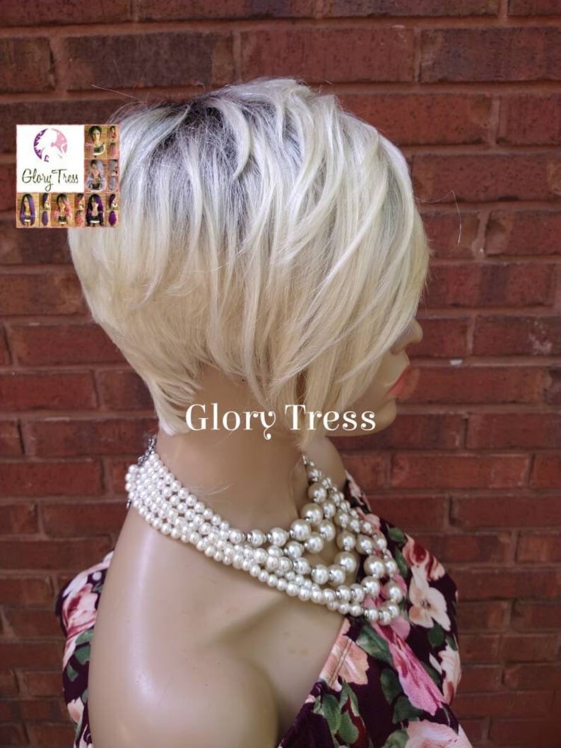 Short Razor Cut Full Wig | Pixie Cut | 100% Human Hair Wig | Ombre Blonde 613