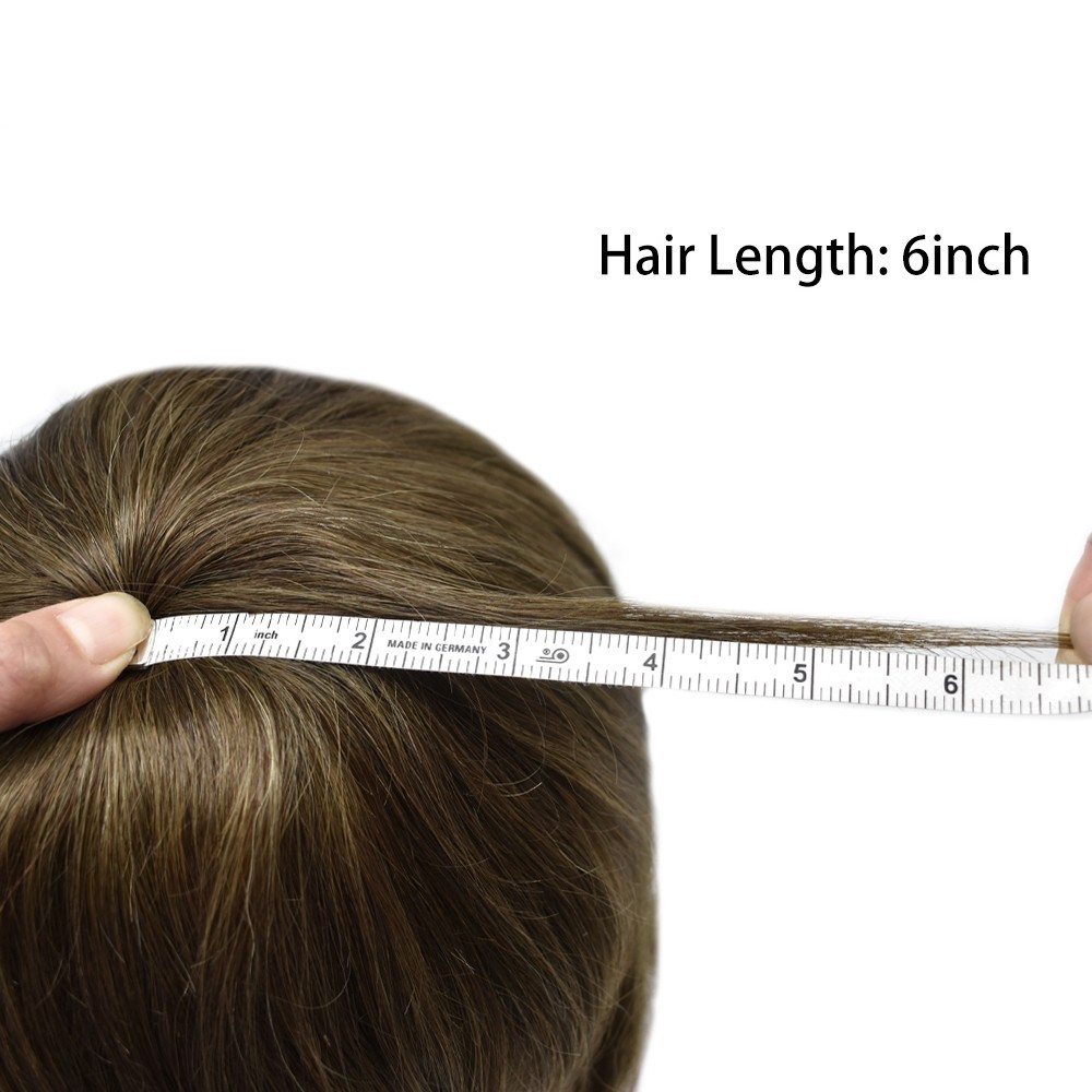 Mens Toupee Hairpiece Injected Full Poly Skin PU Hair System Replacement 6X9 Wig