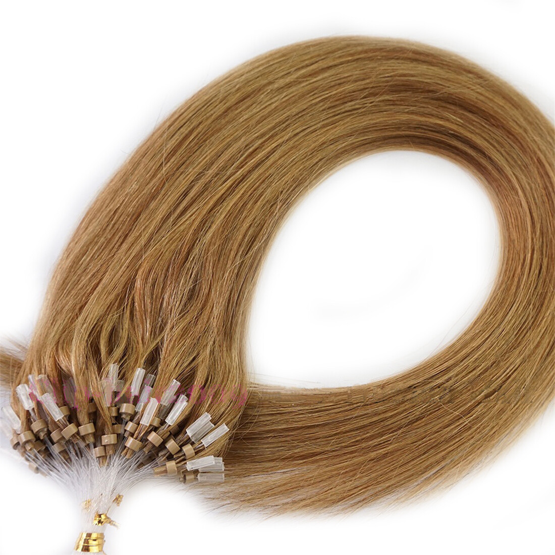 Micro Loop Hair Extensions Micro Slicone Beads Remy Russian Straight Human Hair
