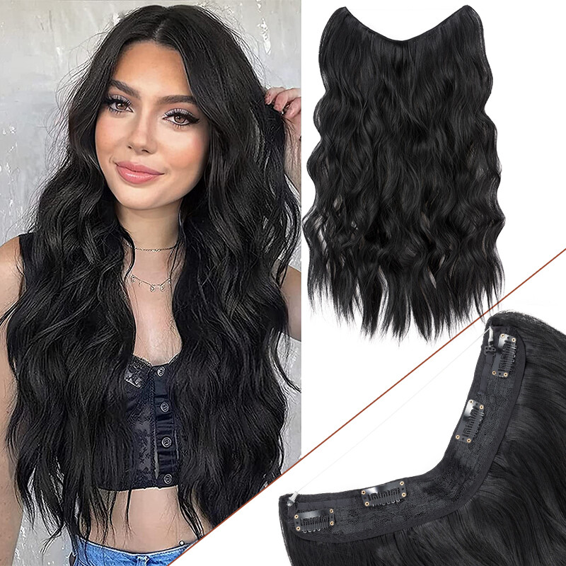 Rope Hair Extensions with Invisible Wire Curly Wavy Secret Hair Pieces for Human