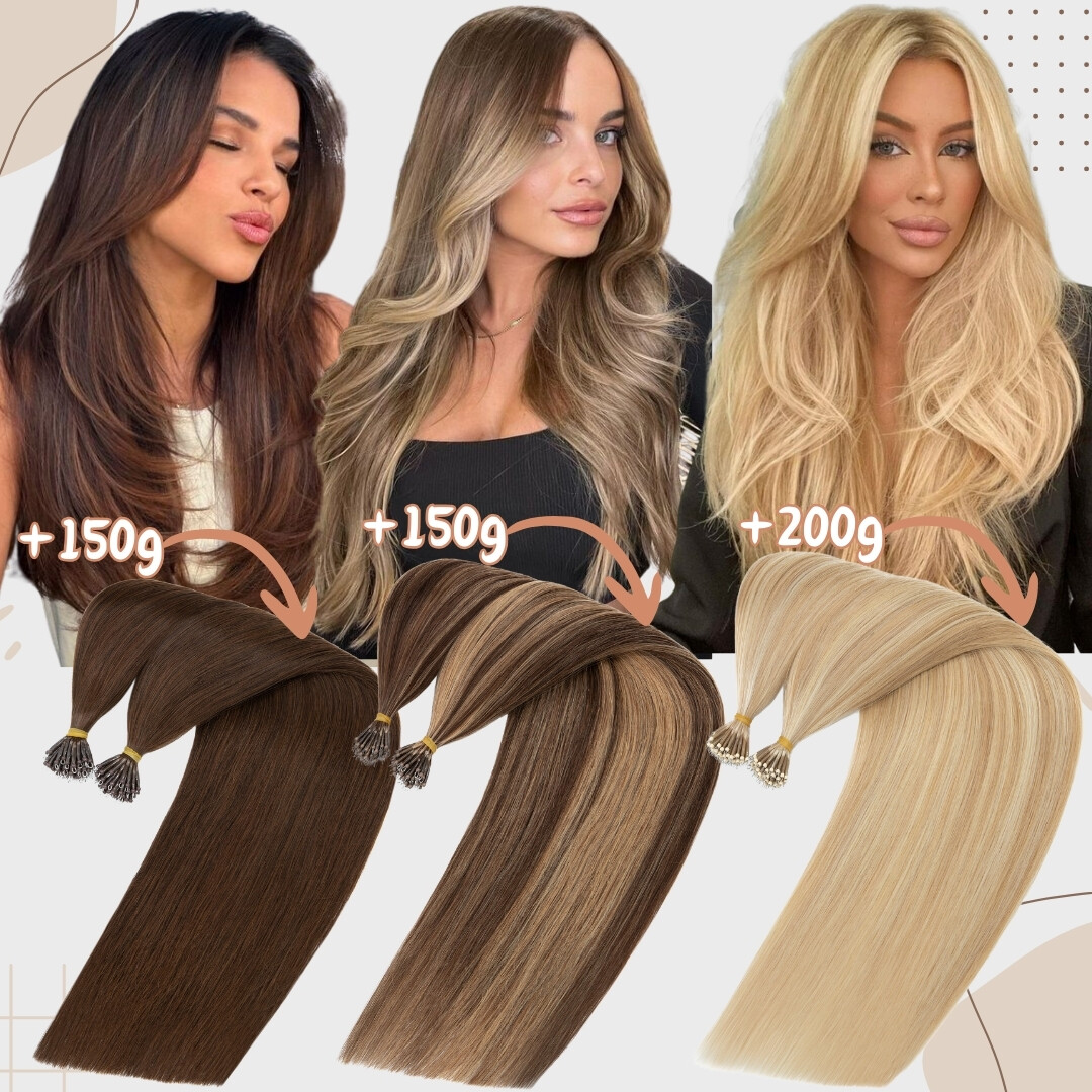 Double Drawn Nano Tips Elastic Line Bonding Human Hair Extensions Nano Beans 1g