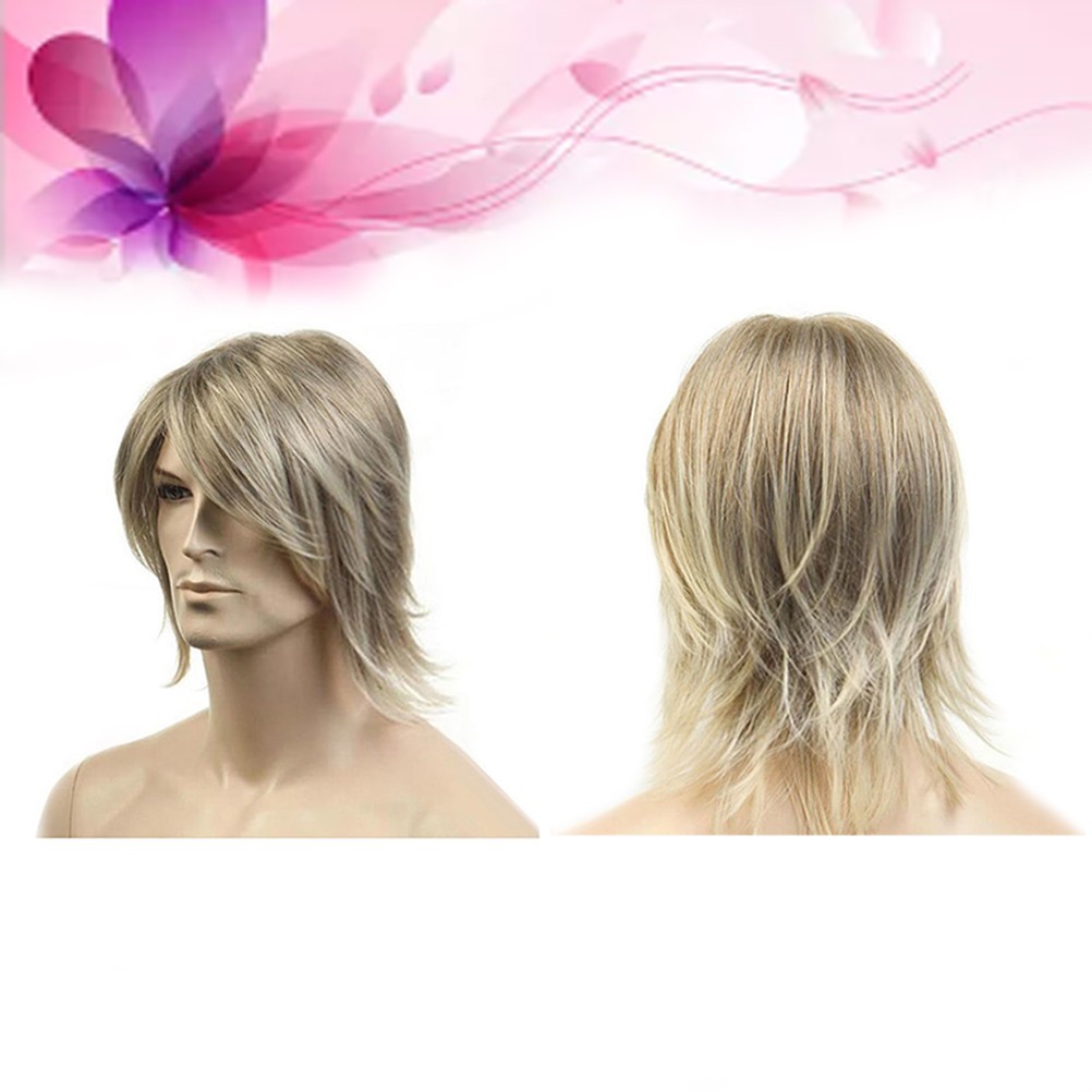 Men’s Wig High Temperature Wire Costume Wigs Realistic Hair Replacement