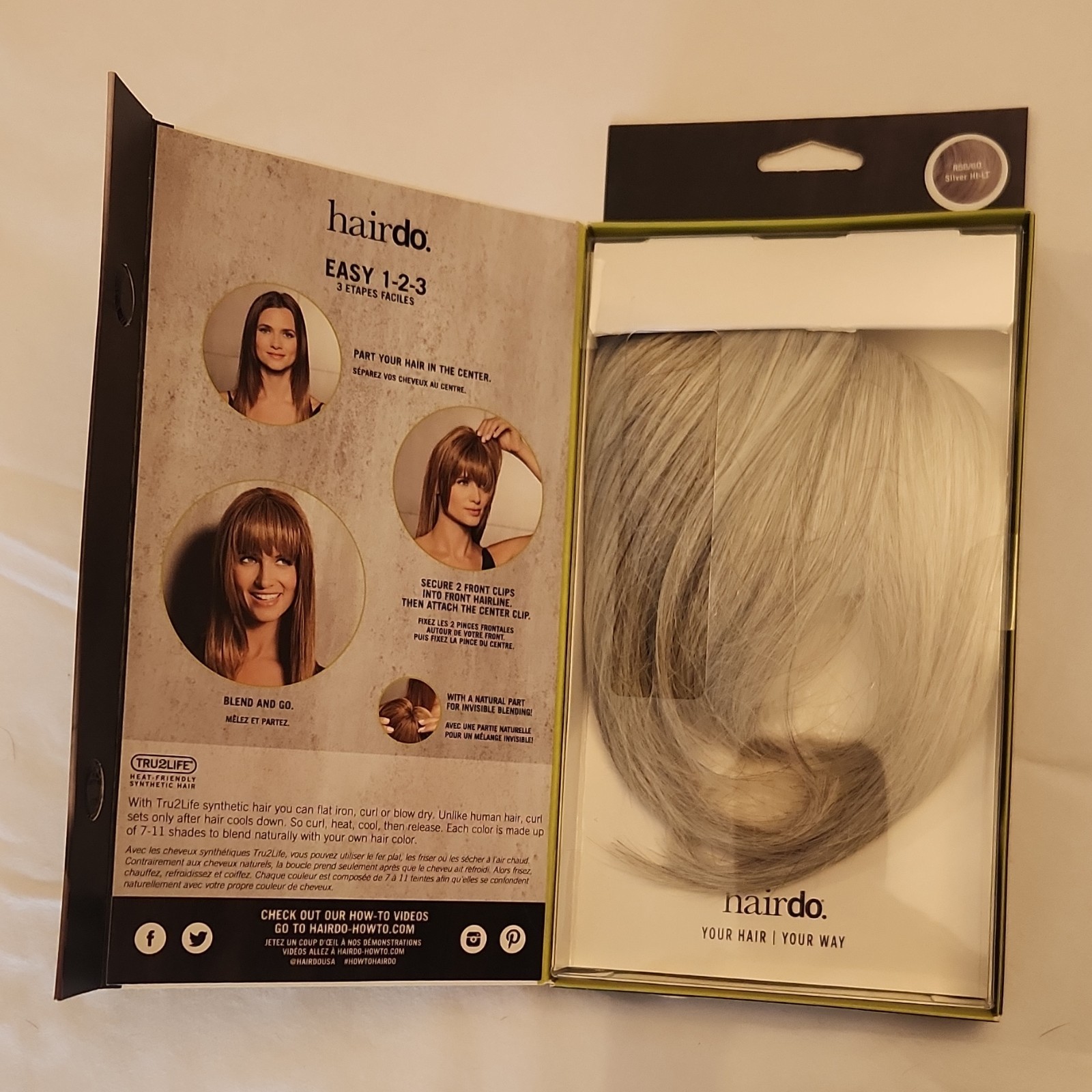 Hairdo Modern Fringe clip in bangs silver/light Grey R56/60