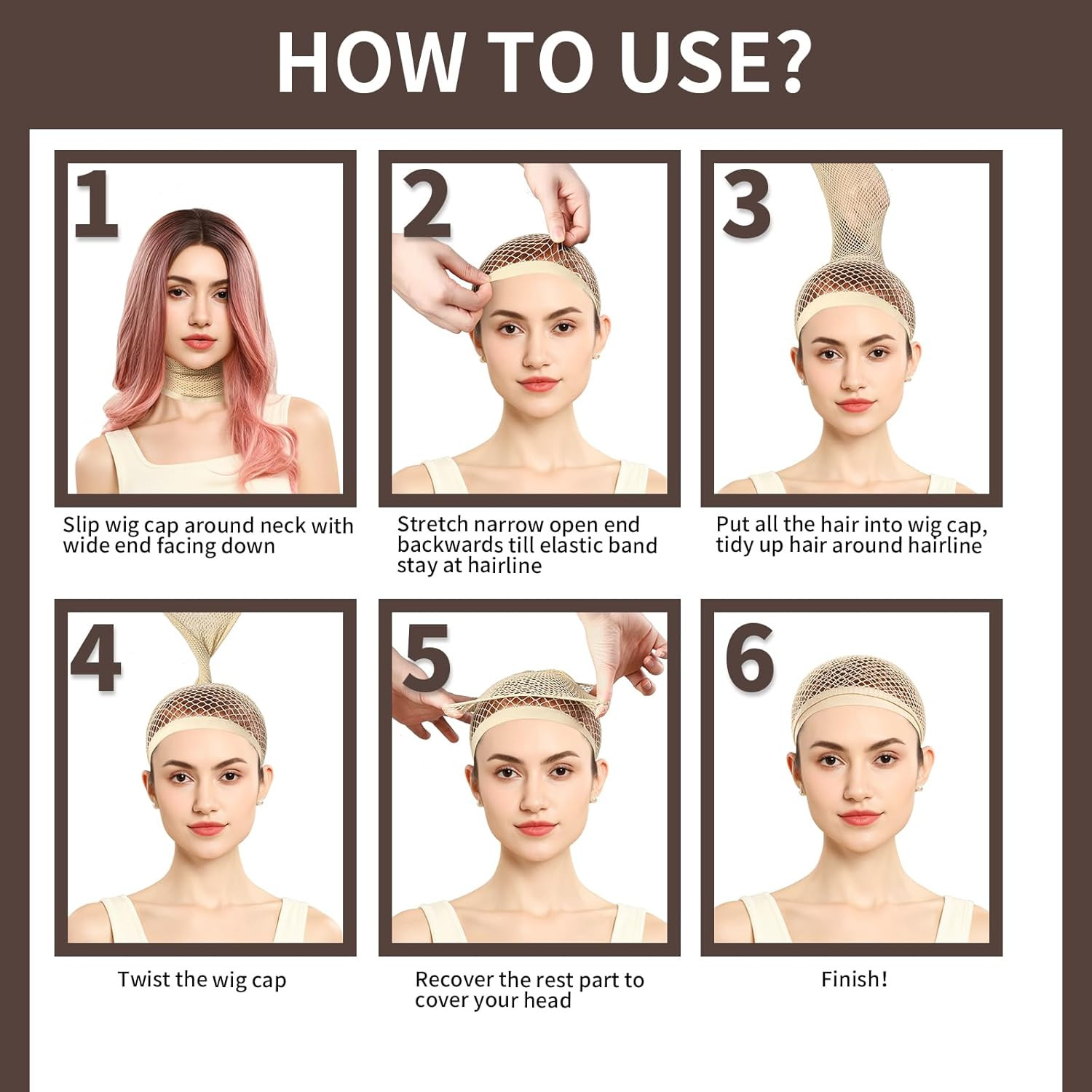 Wig Cap, Hair Net for Wigs, 30 CM Large Mesh Wig Cap for Long Hair for Women, Ny