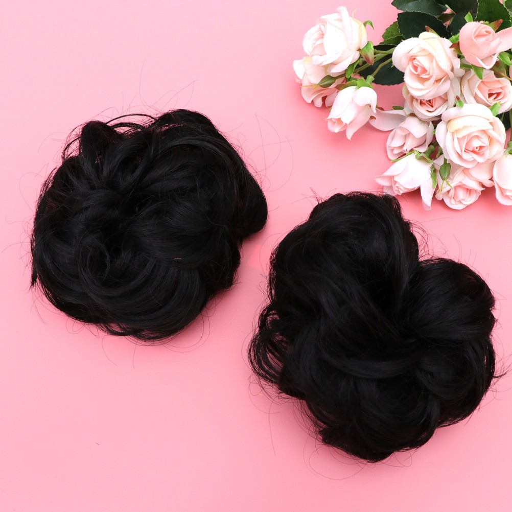 Hair Bun High Temperature Fiber Women Volume Addition 2Pcs 3.9×3.9×0.8In