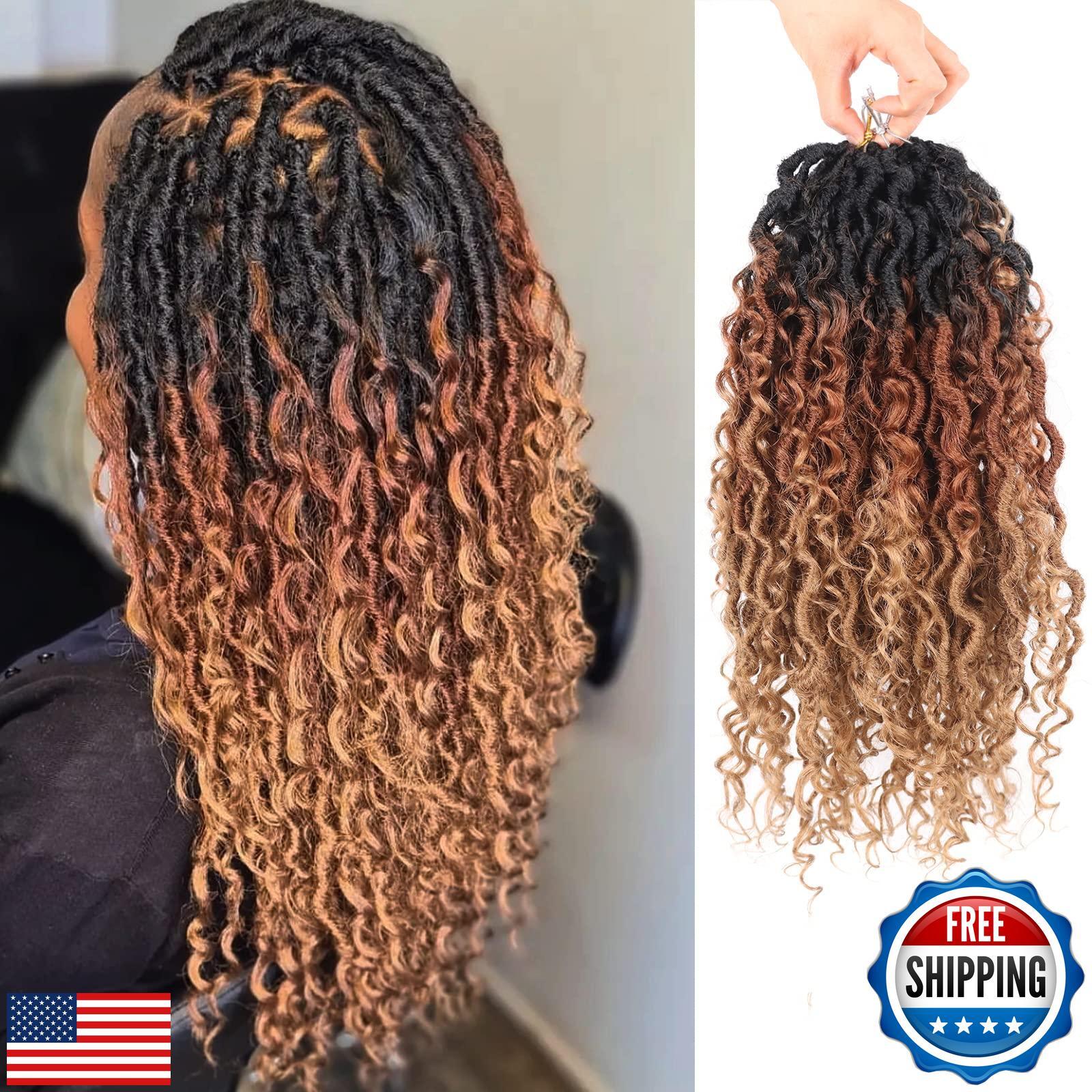 3 Tone Goddess Locs Crochet Hair 12 Inch Faux Locs Crochet Hair for Black Wom