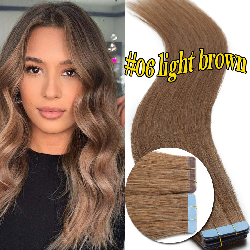 CLEARANCE Invisible Tape In Real Human Remy Hair Extensions Skin Weft 20Pieces