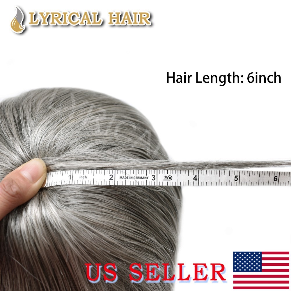 Lyrical Hair Mens Toupee Lace Front Human Hair Thin PU Skin Natural Hair System