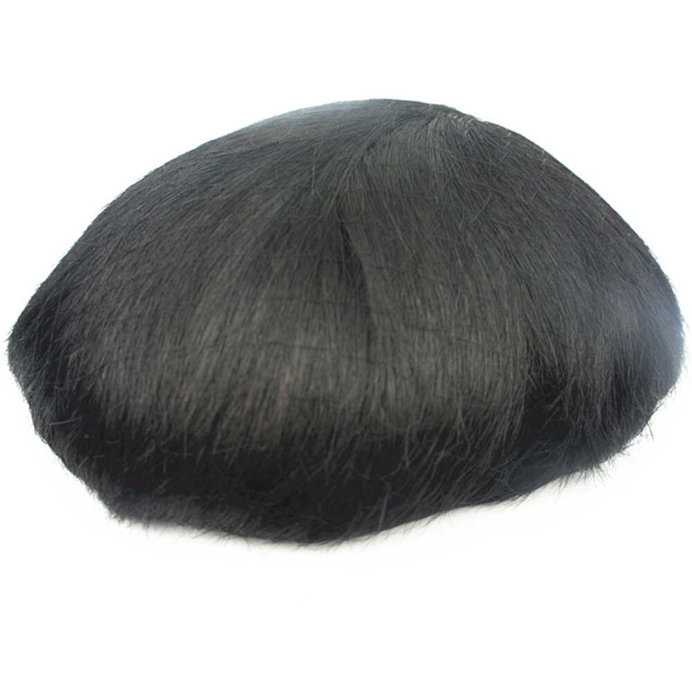 N.L.W Toupee for mens human hair front lace mono hair pieces natural black