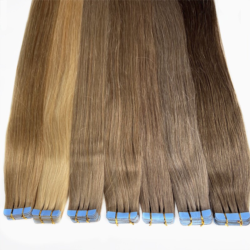 Tape in Remy Human Hair Extensions Invisible Skin Wefts Remy Hair Fashion Colors