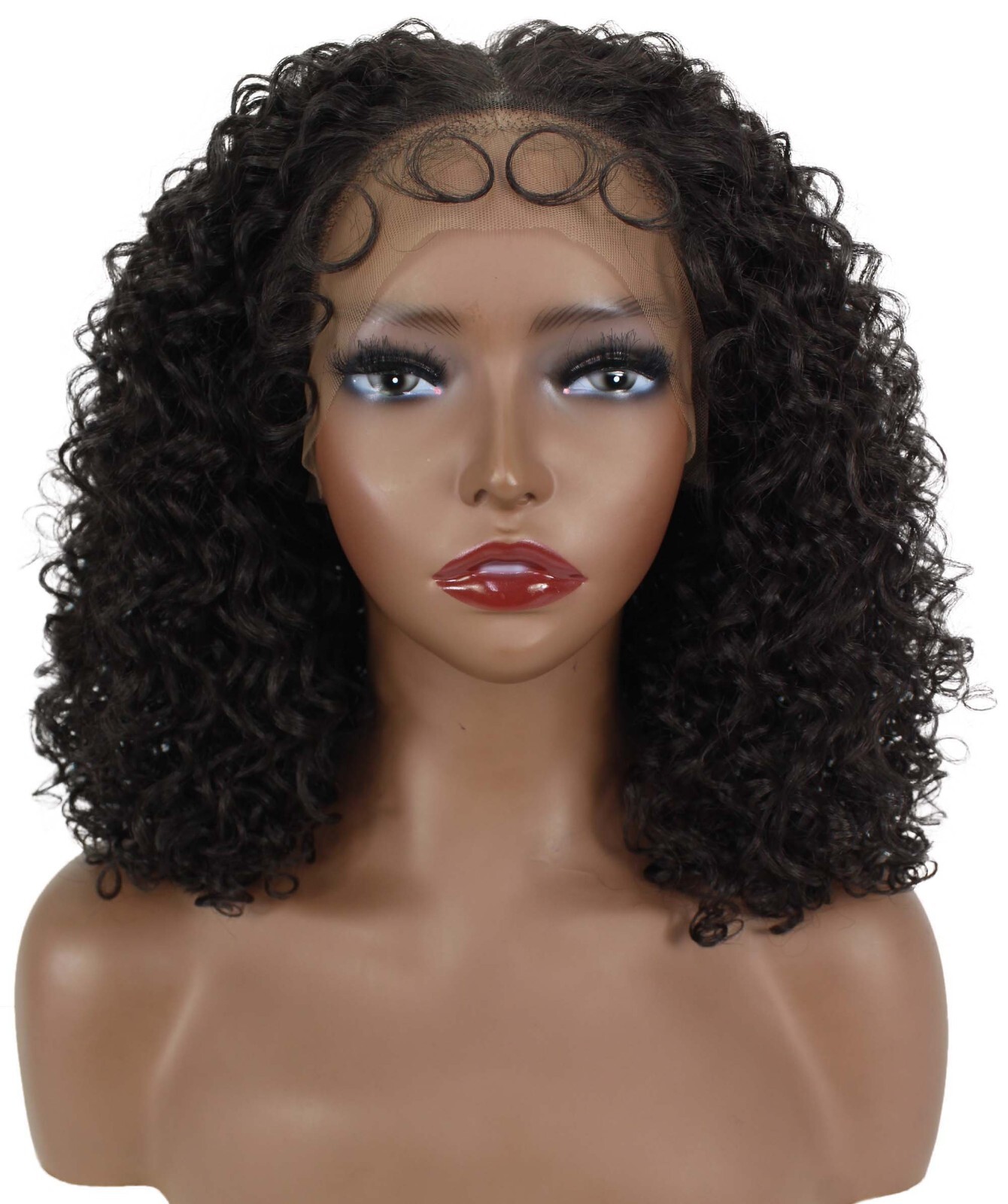 LUXLUXE Cara 4X4” Mid-part HD Lace Front Medium Length Curly Natural Loo BL-0154