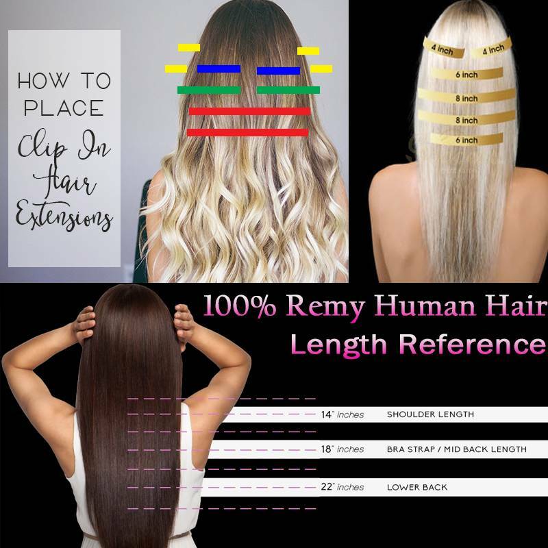 200g Double Weft Clip In 100% Remy Human Hair Extensions Thick Full Head US R03