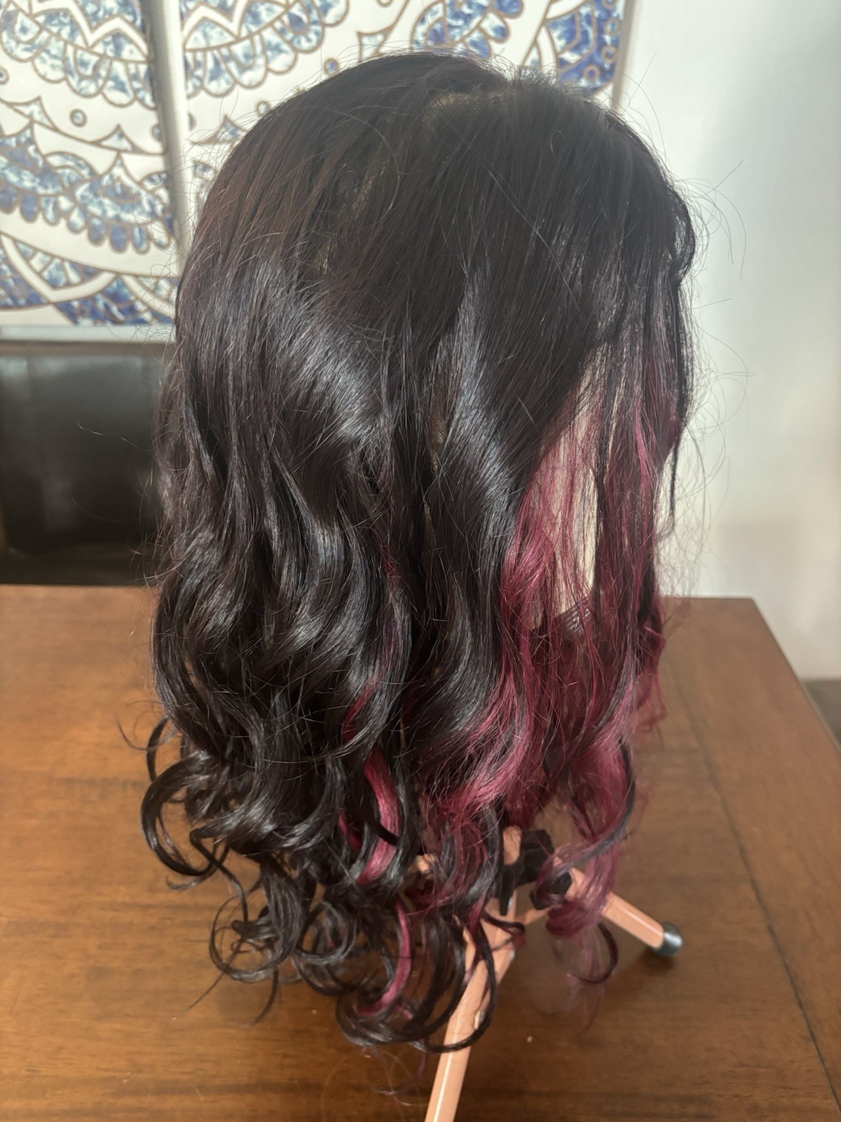 Lace Front Free Part Synthetic Brunette W/ Burgundy Peekaboo, Show Stopper New