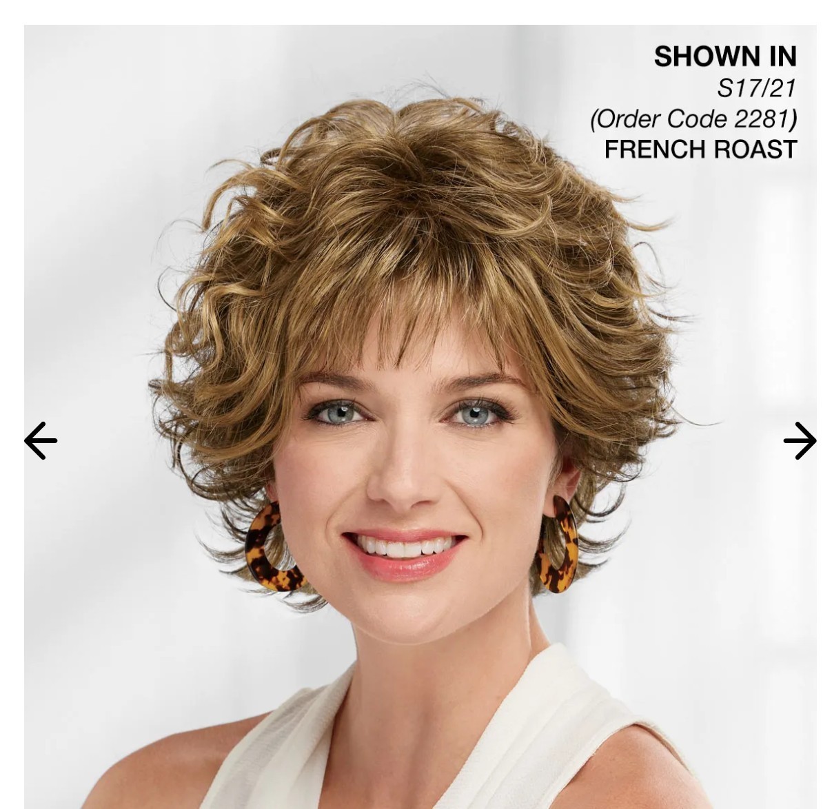 Paula Young Emersyn Wig 101 Platinum Ash Beige Curly Short Shag Cut