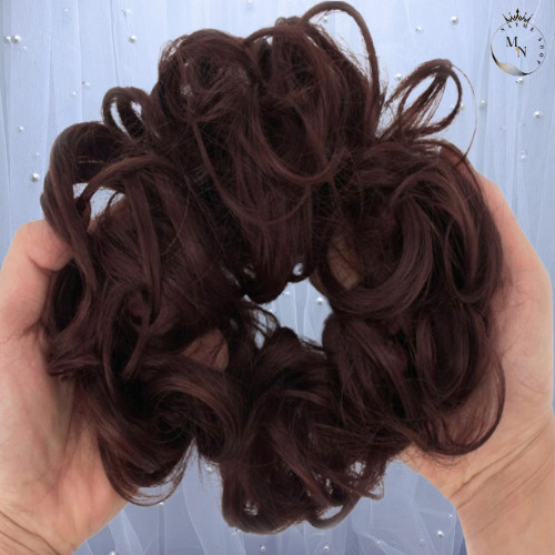 Curly Messy Bun Hair Piece Scrunchie Human Hair Look Updo Extension Ponytail