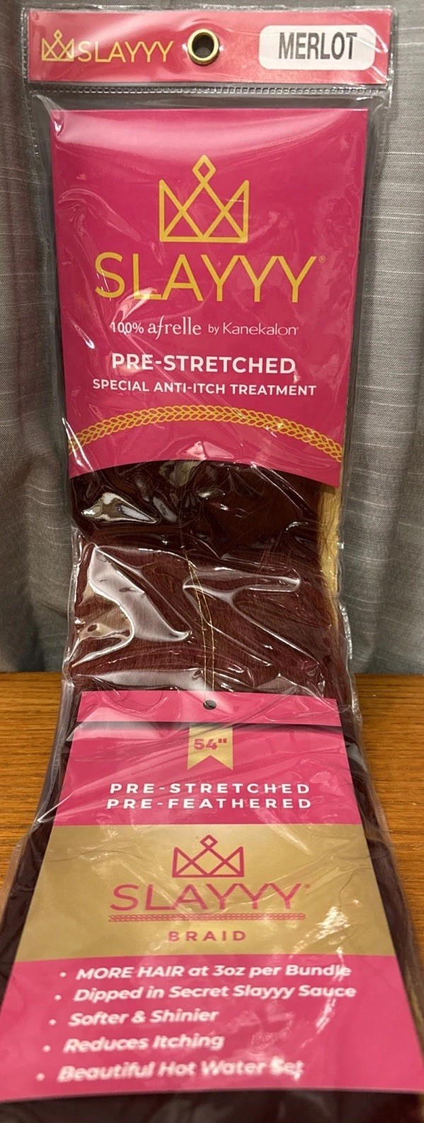 Slayyy Pre-Stretched Braids Merlot Hair Extensions – 3oz Merlot