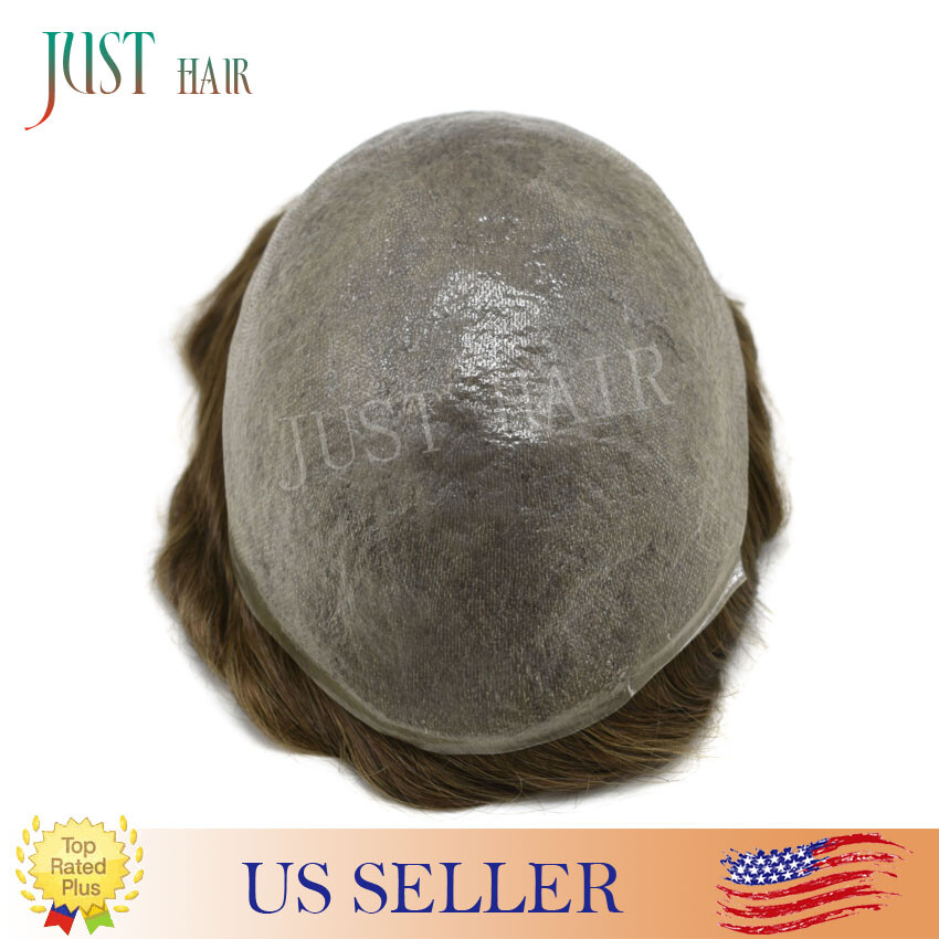 Mens Hair Replacement Ultra Thin Skin Mens Toupee Hairpieces All PU System Wigs
