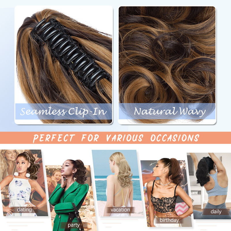 CLEARANCE Claw Clip Short Claw Ponytail Clip In Hair Extensions False Pony Tail