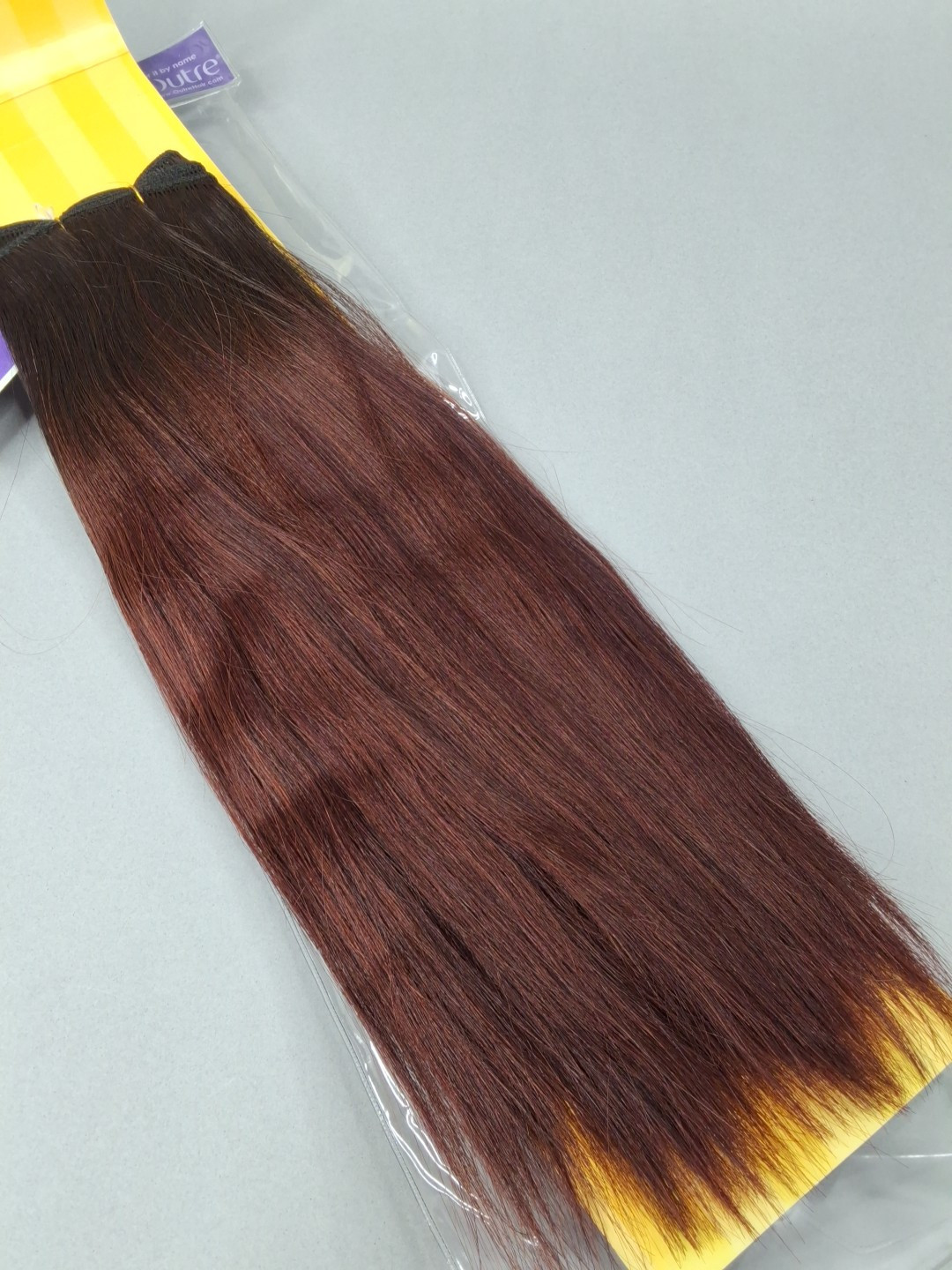 New Yaki N33B Dark Brown Root Auburn 12” Straight 100% Human Hair Extensions