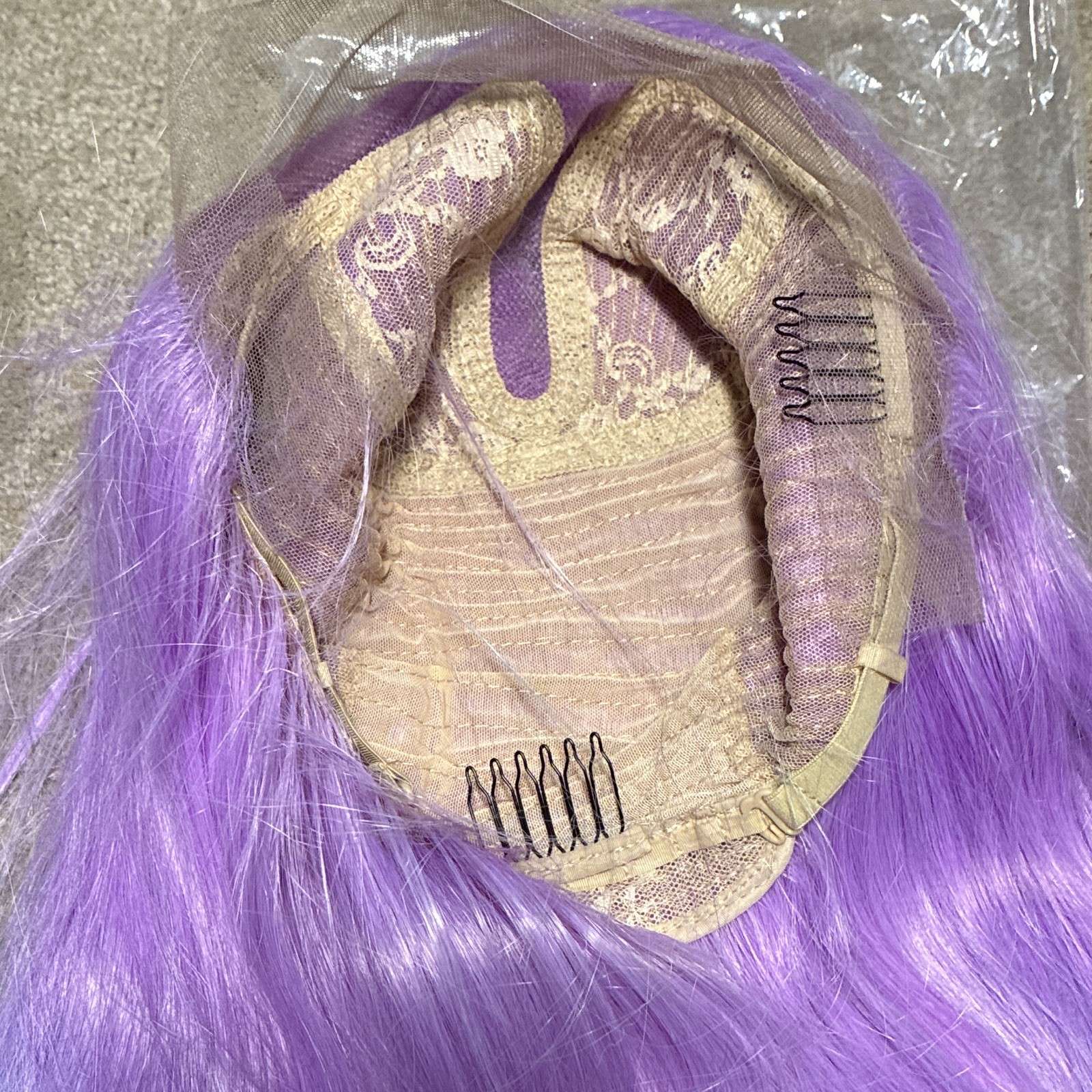 Lace Front Straight Wig Mermaid Pastel Purple Blue Green Pink 30”